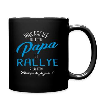 Papa et rallye - Mug uni - noir - Droite