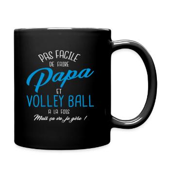 Papa et volley ball - Mug uni - noir - Droite