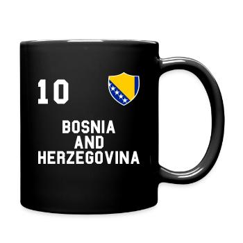 Drapeau de Bosnie-Herzégovine cadeau de football - Mug uni - noir - Droite