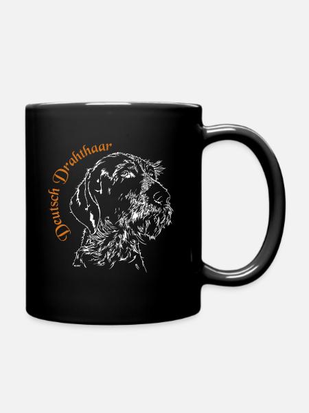 DEUTSCH DRAHTHAAR Wilsigns Jagdhund Hunde Geschenk - Tasse einfarbig - Schwarz