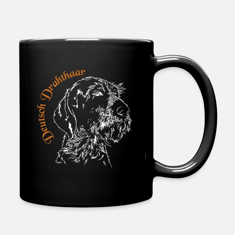 DEUTSCH DRAHTHAAR Wilsigns Jagdhund Hunde Geschenk - Tasse einfarbig - Schwarz