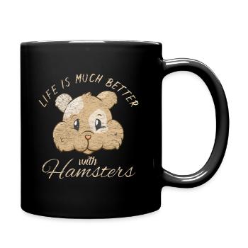 Hamster - Tasse einfarbig - Schwarz - Rechts