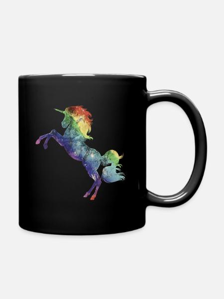 Unicorn Rainbow - Full Colour Mug - black