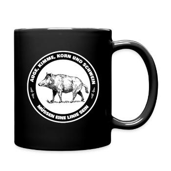 Wildschwein Jäger Jägersprach Jagd Spruch Geschenk - Tasse einfarbig - Schwarz - Rechts