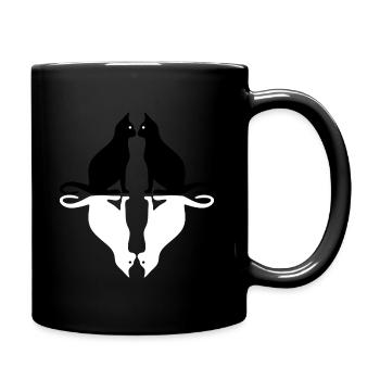 Chats, noir et blanc - Mug uni - noir - Droite