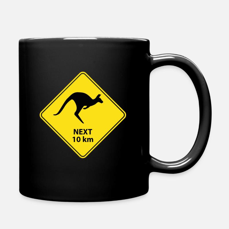 Känguru Australien Schild - Tasse einfarbig - Schwarz