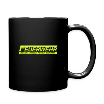 Feuerwehr - Tasse einfarbig - Schwarz - Rechts