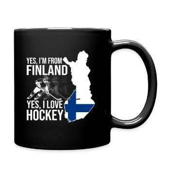 Finnland Hockey Grafik - Tasse einfarbig - Schwarz - Rechts