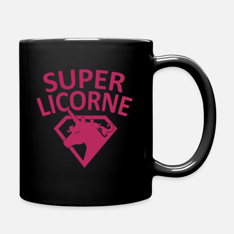 super unicorn - Full Colour Mug - black
