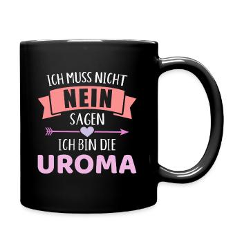 Uroma - Tasse einfarbig - Schwarz - Rechts