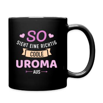 Uroma - Tasse einfarbig - Schwarz - Rechts