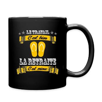 Départ en retraite cadeau retraité en tongs - Mug uni - noir - Droite