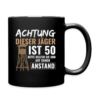 Jagen Jäger Jagd - Tasse einfarbig - Schwarz - Rechts