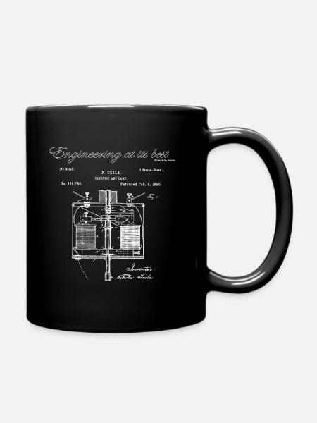 Nikola Tesla Patent lampe à arc électrique blanc - Mug uni - noir