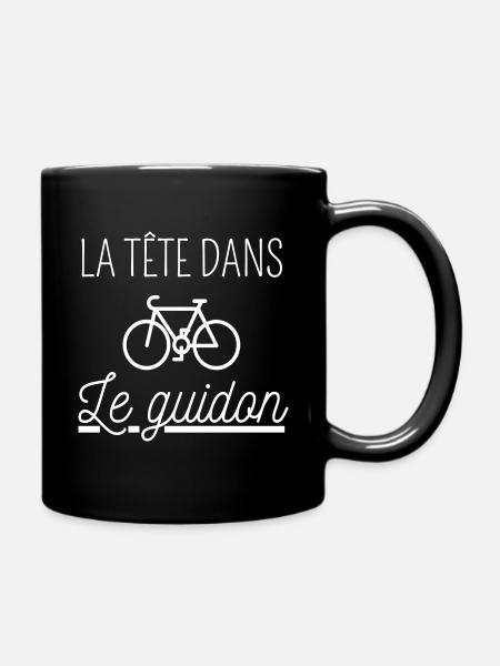 T shirt vélo la tête dans le guidon cadeau vélo. - Mug uni - noir