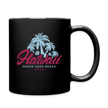 hawaii green sand beach - Full Colour Mug - black - Right