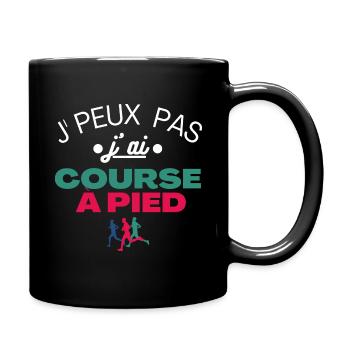 T shirt running humour course à pied cadeau. - Mug uni - noir - Droite