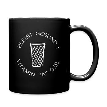 Apfelwein, Bembel, Geripptes, Frankfurt, Hessen - Tasse einfarbig - Schwarz - Rechts