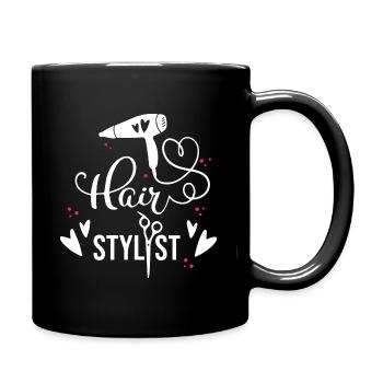 Hair stylist - Tasse einfarbig - Schwarz - Rechts