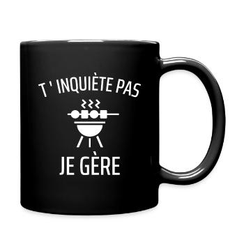 T shirt barbecue je gère humour barbecue cadeau. - Mug uni - noir - Droite