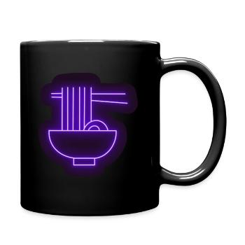 Lila Neon Ramen Aufkleber - Tasse einfarbig - Schwarz - Rechts