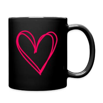 Coeur Coeurs Couple Rose 2 - Mug uni - noir - Droite