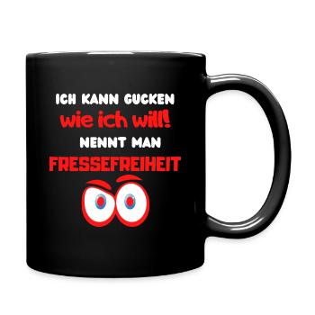 Fun Design - Geschenkidee - Ich gucke wie ich will - Tasse einfarbig - Schwarz - Rechts