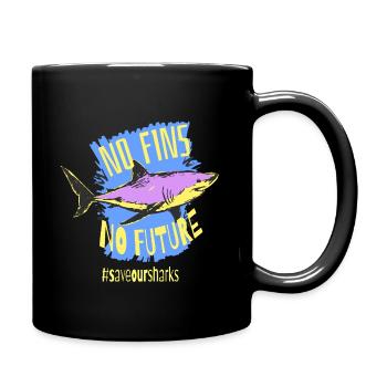 Animal rights activist Hai No Fins No Future Saveoursharks - Full Colour Mug - black - Right