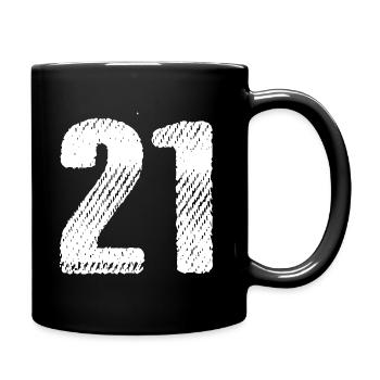 21 Zahl Trikot - Tasse einfarbig - Schwarz - Rechts