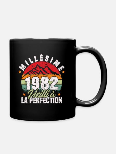 Millésime 1982, Cadeau D'anniversaire Vintage 1982 - Mug uni - noir