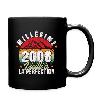 Millésime 2008, Cadeau D'anniversaire Vintage 2008 - Mug uni - noir - Droite