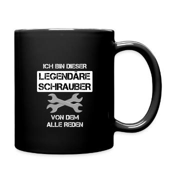 Schrauber Mechaniker Mechatroniker Witziger Spruch - Tasse einfarbig - Schwarz - Rechts