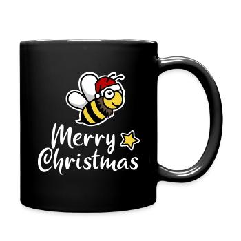 Christmas Bee merry Christmas Santa Claus - Full Colour Mug - black - Right