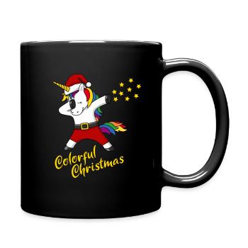 Christmas Unicorn colorful Christmas Gift - Full Colour Mug - black - Right