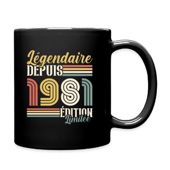 Légendaire Depuis 1981 - Mug uni - noir - Droite