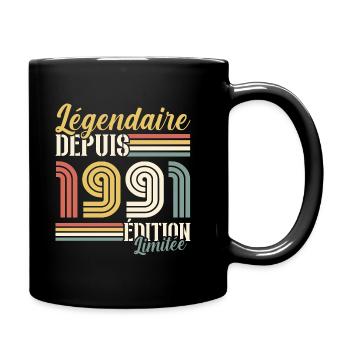 Légendaire Depuis 1991 - Mug uni - noir - Droite