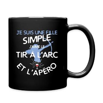 une fille simple: J'aime le tir à l'arc et l' - Mug uni - noir - Droite