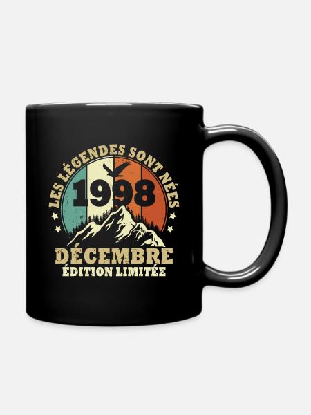 Les légendes sont nées en Décembre 1998 Vintage - Mug uni - noir