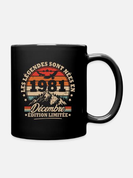 Cadeau D'anniversaire Nées En Décembre 1981 - Mug uni - noir
