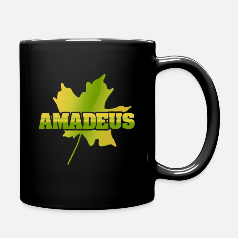 Herbst Ahornblatt Amadeus - Tasse einfarbig - Schwarz