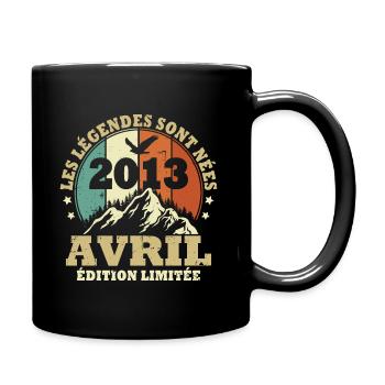 Les légendes sont nées en Avril 2013 Vintage - Mug uni - noir - Droite