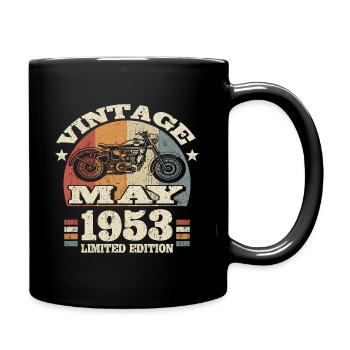 Mai 1953 geboren - 70 Jahre alt - Tasse einfarbig - Schwarz - Rechts