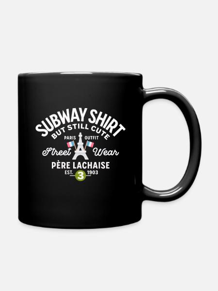 Paris Subway shirt Ligne 3 Père Lachaise - Mug uni - noir