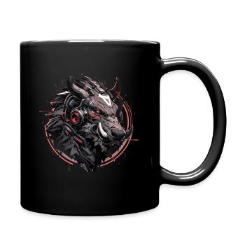 Mecha Tier Tiger Wolf Fuchs Cyborg Wildschwein - Tasse einfarbig - Schwarz - Rechts