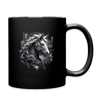 Mecha Tier Tiger Wolf Fuchs Pferd Cyborg - Tasse einfarbig - Schwarz - Rechts