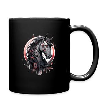 Mecha Tier Tiger Wolf Fuchs Pferd Cyborg - Tasse einfarbig - Schwarz - Rechts