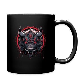 Mecha Tier Tiger Wolf Fuchs Cyborg Wildschwein - Tasse einfarbig - Schwarz - Rechts