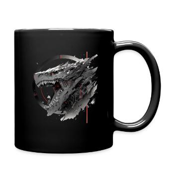 Mecha Tier Tiger Wolf Fuchs Drache Cyborg - Tasse einfarbig - Schwarz - Rechts