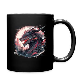 Mecha Tier Tiger Wolf Fuchs Drache Cyborg - Tasse einfarbig - Schwarz - Rechts