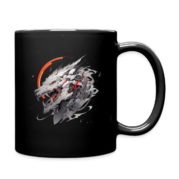 Mecha Tier Tiger Wolf Fuchs Drache Cyborg - Tasse einfarbig - Schwarz - Rechts